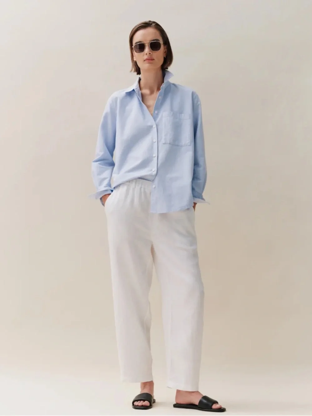 Quince 100% European Linen Pants White Large